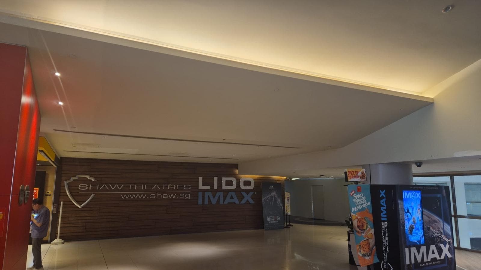 Existing Shaw Theatres Lido IMAX entrance before reinstatement works