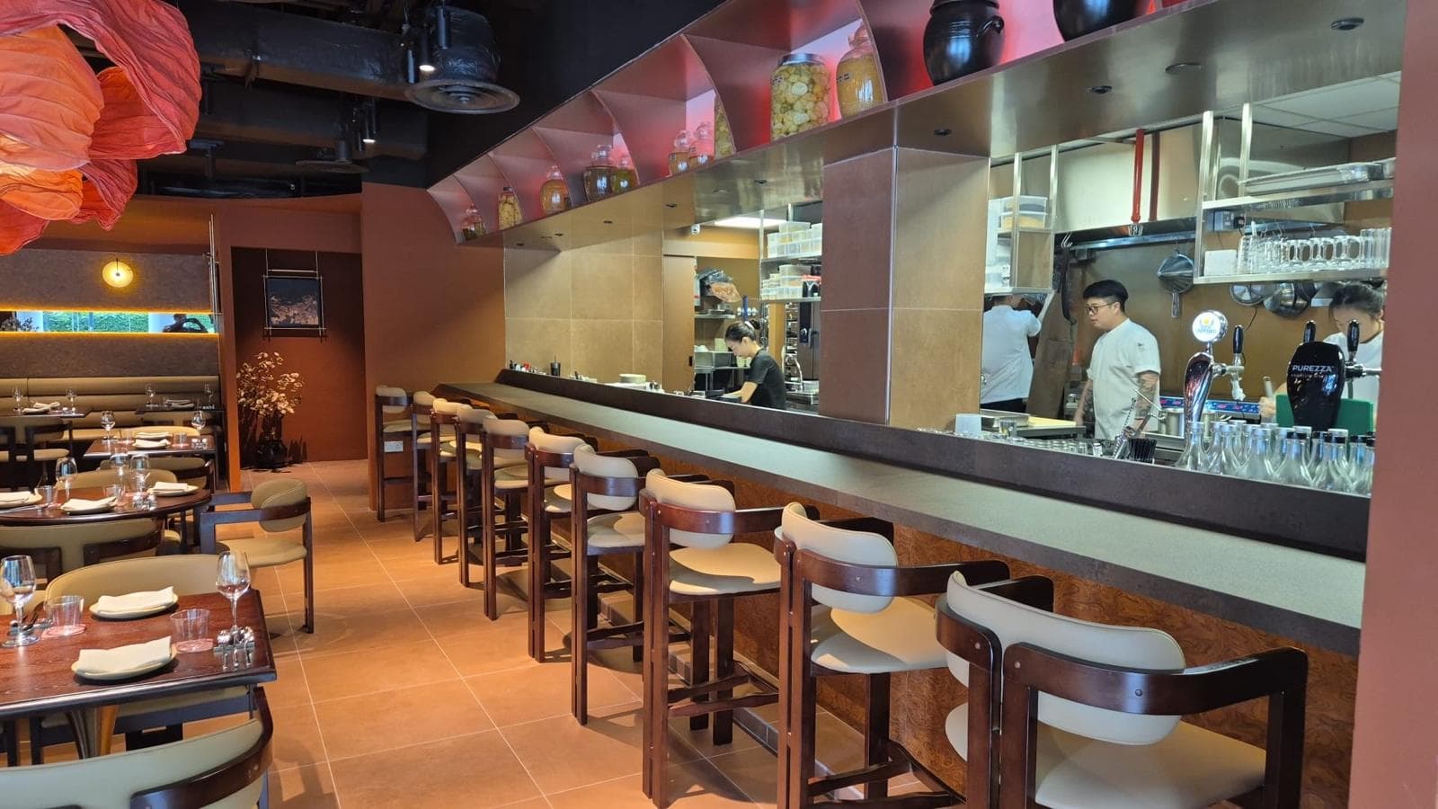 Completed LIORA open kitchen and bar